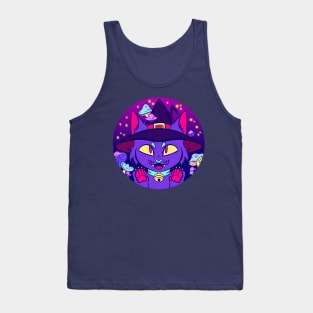 Mushroom Witch Cat Tank Top